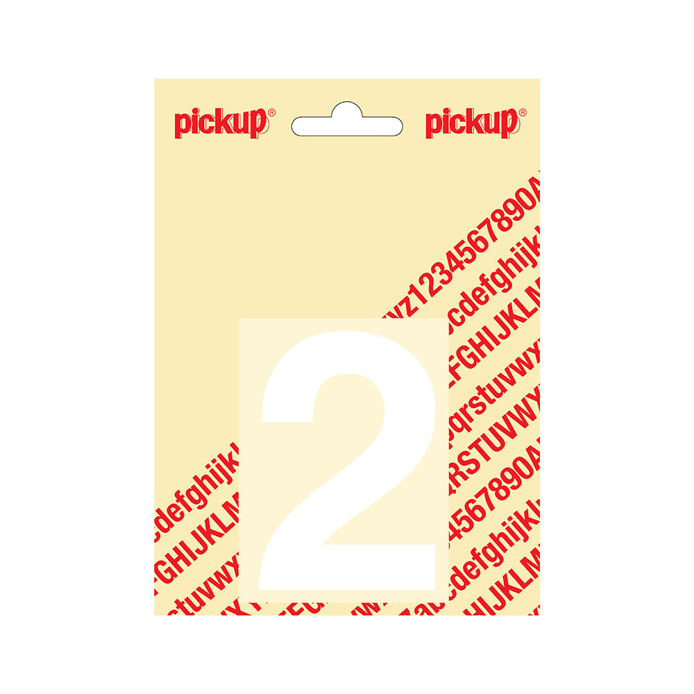 Pickup plakcijfer Helvetica 80 mm - wit 2