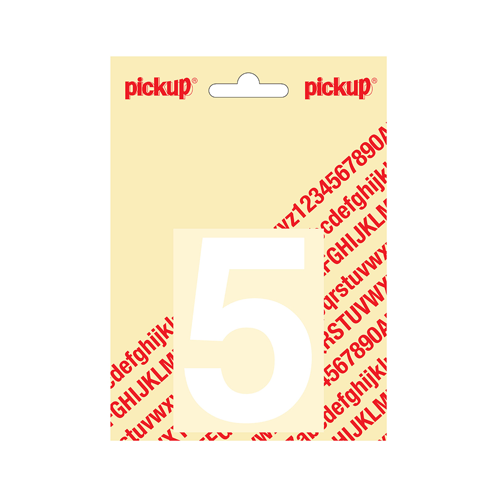 Pickup plakcijfer Helvetica 80 mm - wit 5