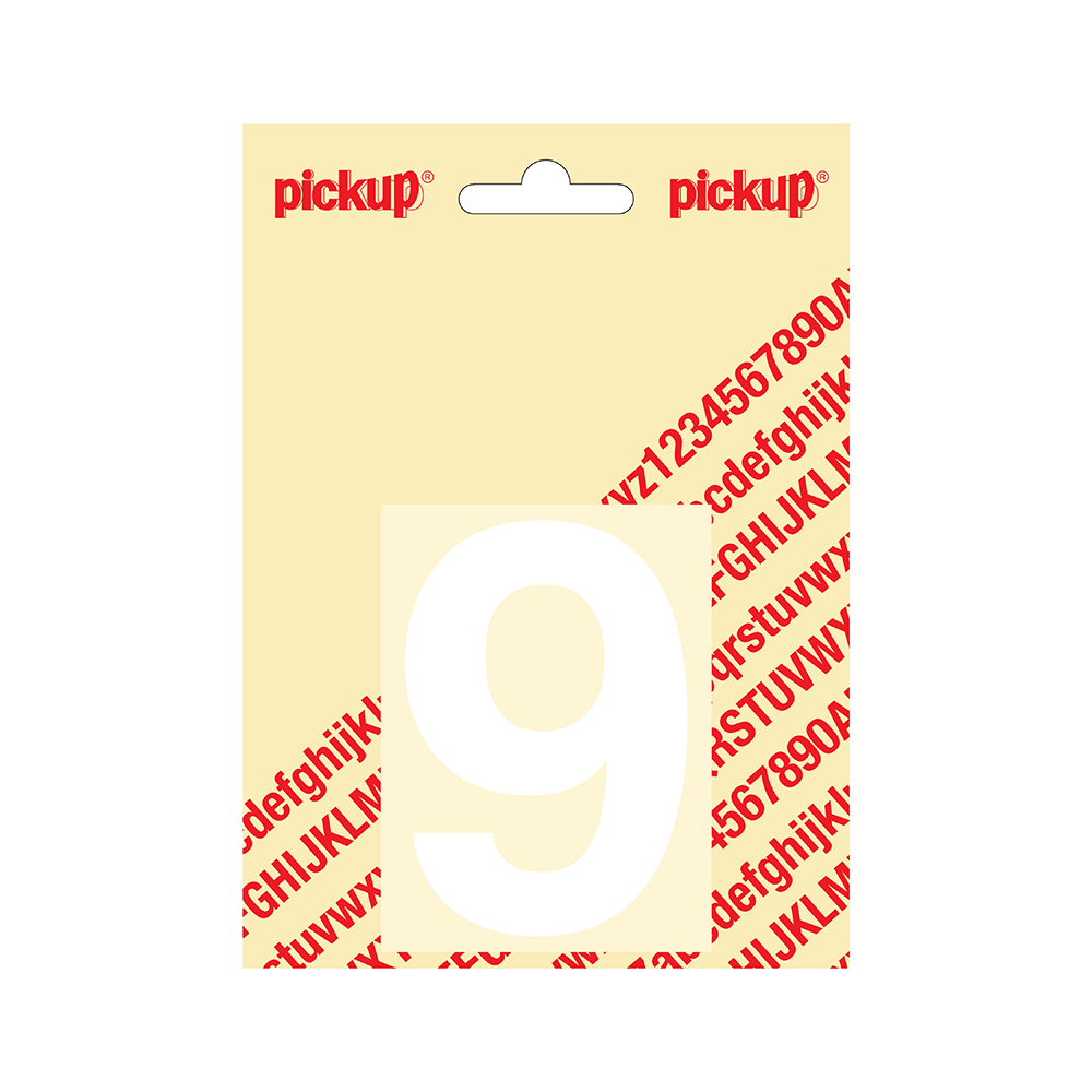 Pickup plakcijfer Helvetica 80 mm - wit 9