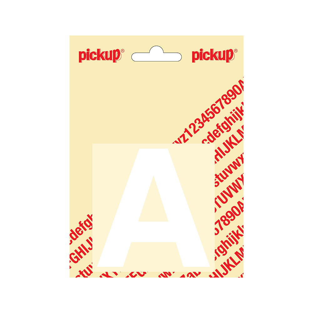 Pickup plakletter Helvetica 80 mm - wit A