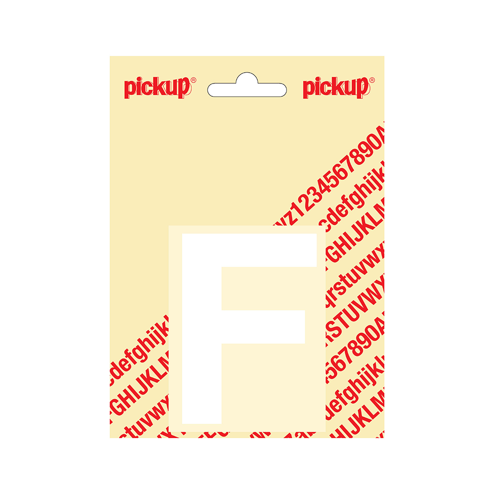 Pickup plakletter Helvetica 80 mm - wit F