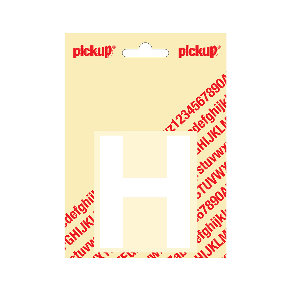 Pickup plakletter Helvetica 80 mm - wit H