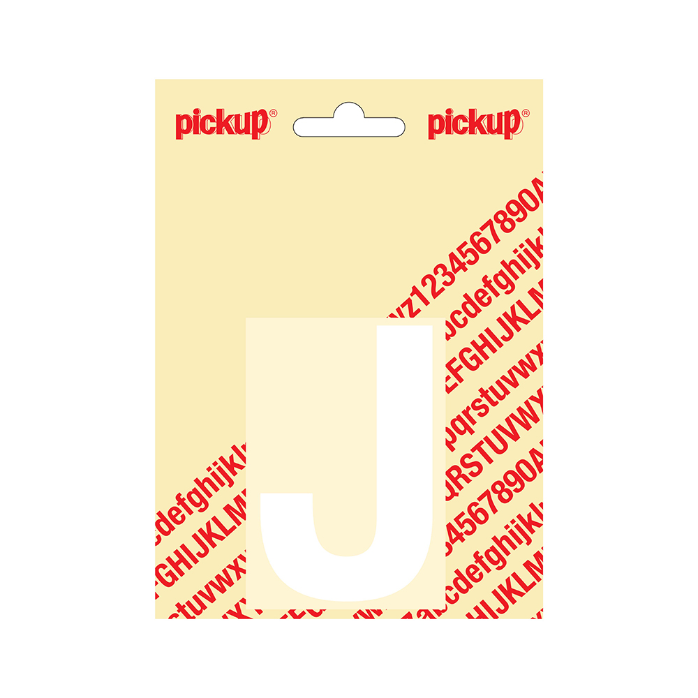 Pickup plakletter Helvetica 80 mm - wit J