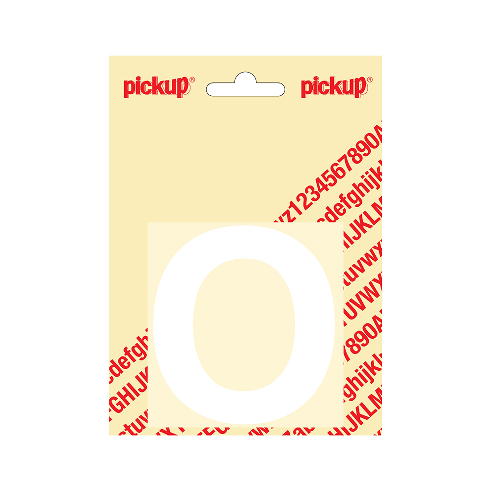Pickup plakletter Helvetica 80 mm - wit O