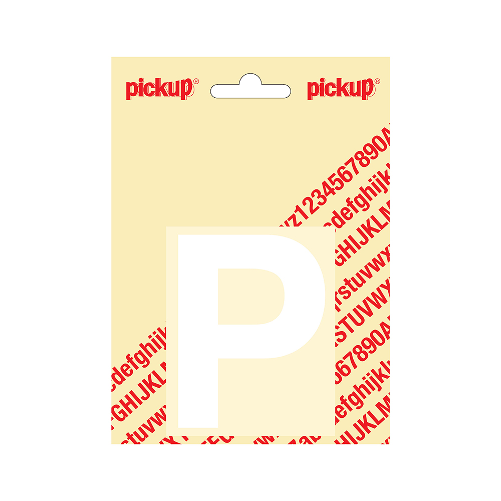 Pickup plakletter Helvetica 80 mm - wit P