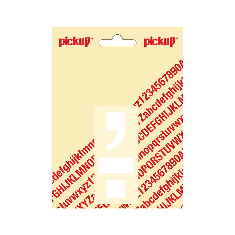 Pickup plakletter Helvetica 80 mm - punt komma wit