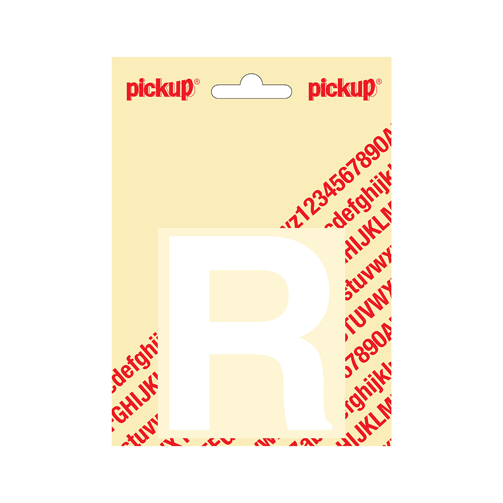 Pickup plakletter Helvetica 80 mm - wit R