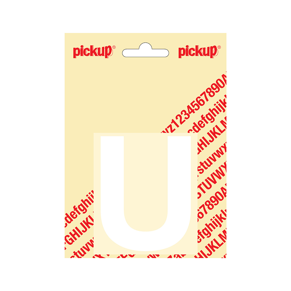 Pickup plakletter Helvetica 80 mm - wit U