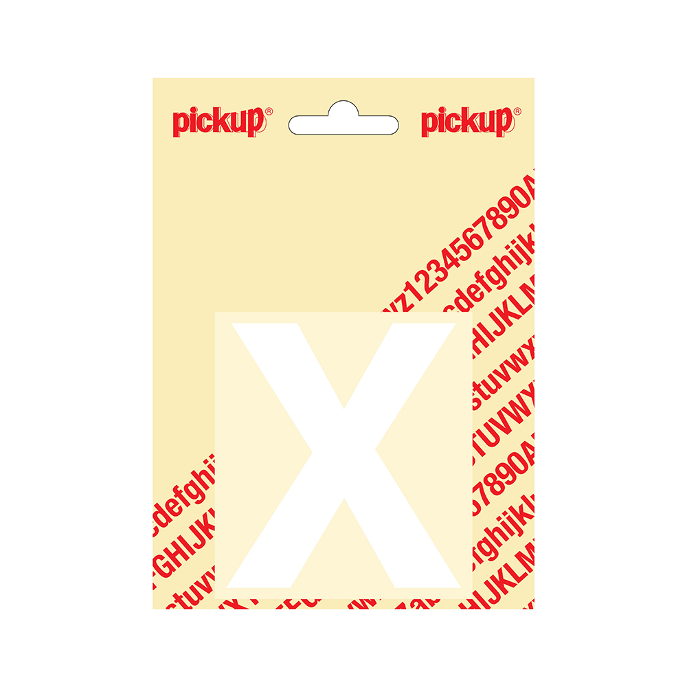 Pickup plakletter Helvetica 80 mm - wit X