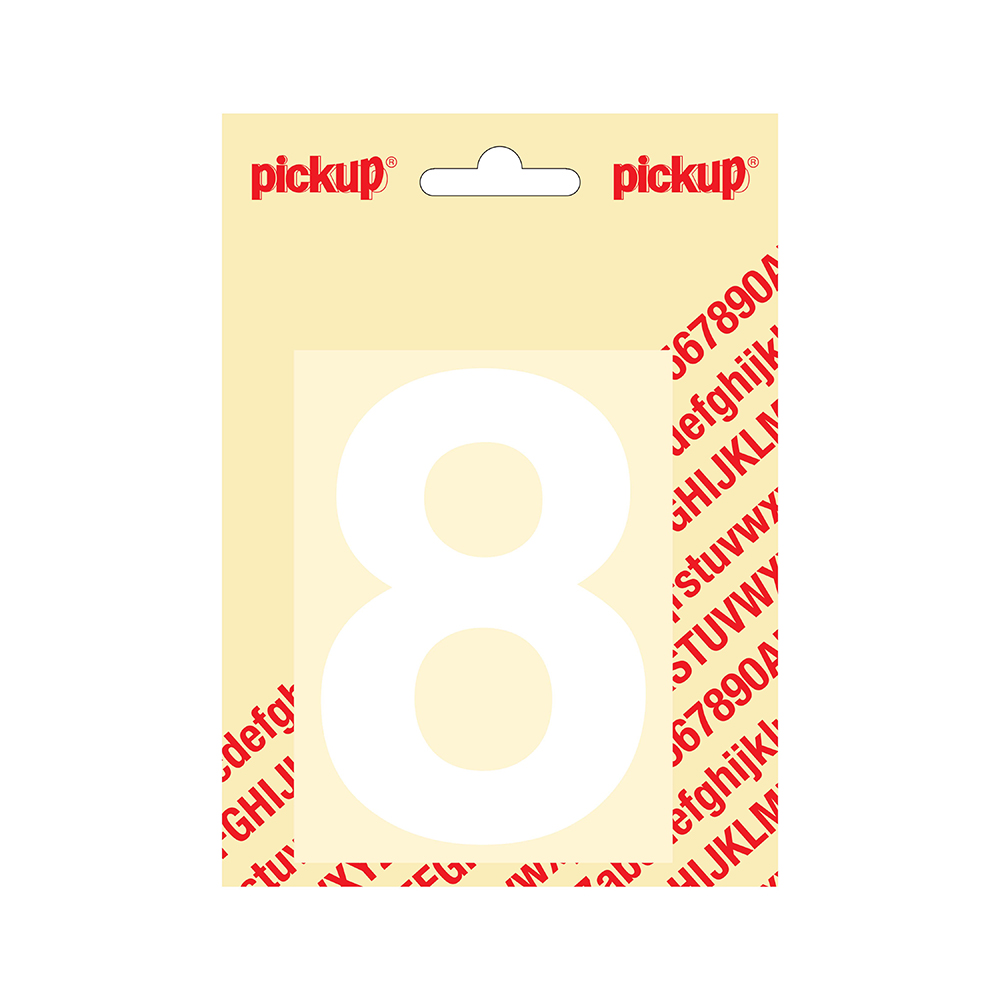 Pickup plakcijfer Helvetica 100 mm - wit 8