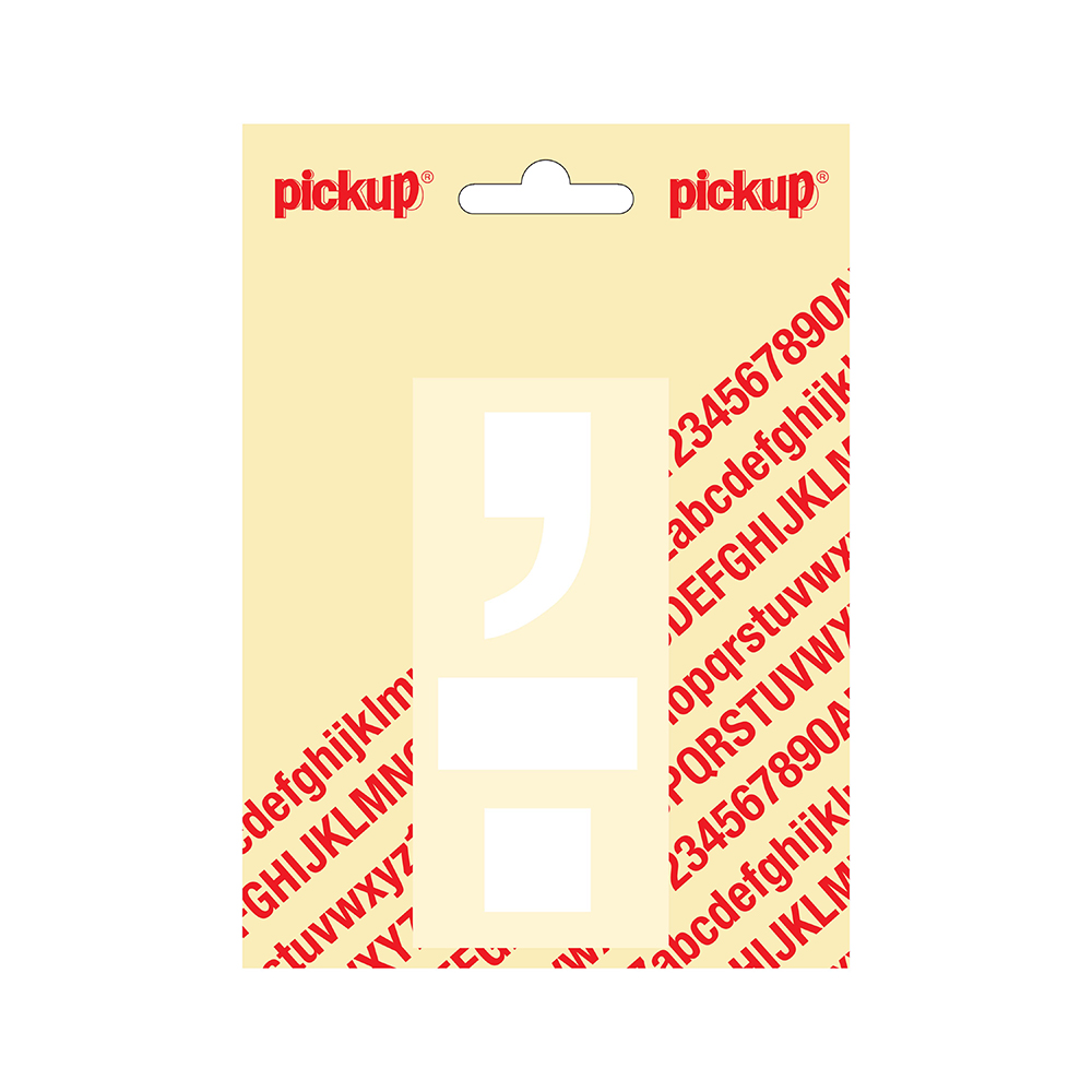 Pickup plakletter Helvetica 100 mm - punt komma wit