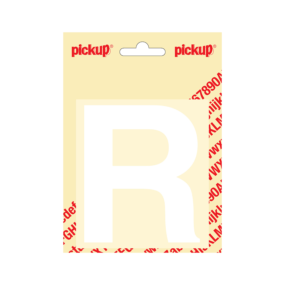 Pickup plakletter Helvetica 100 mm - wit R