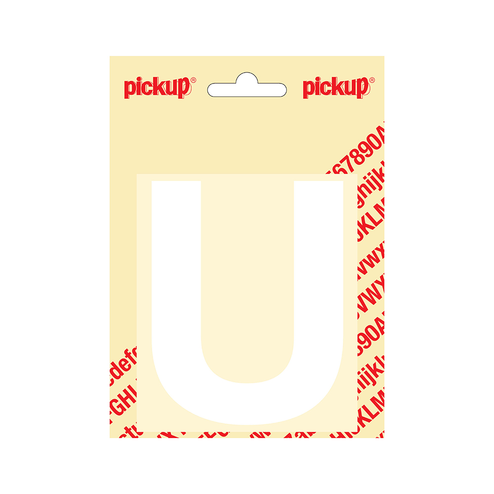 Pickup plakletter Helvetica 100 mm - wit U