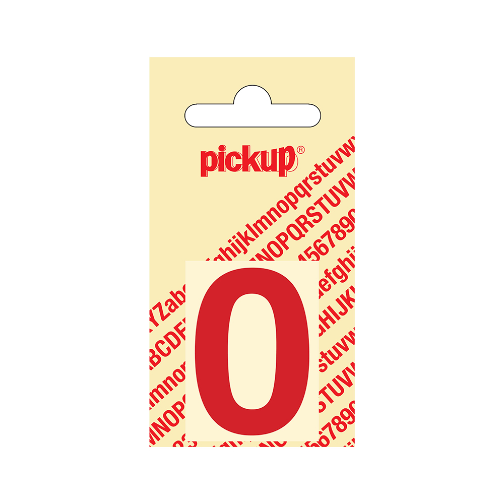 Pickup plakcijfer Helvetica 40 mm - rood 0