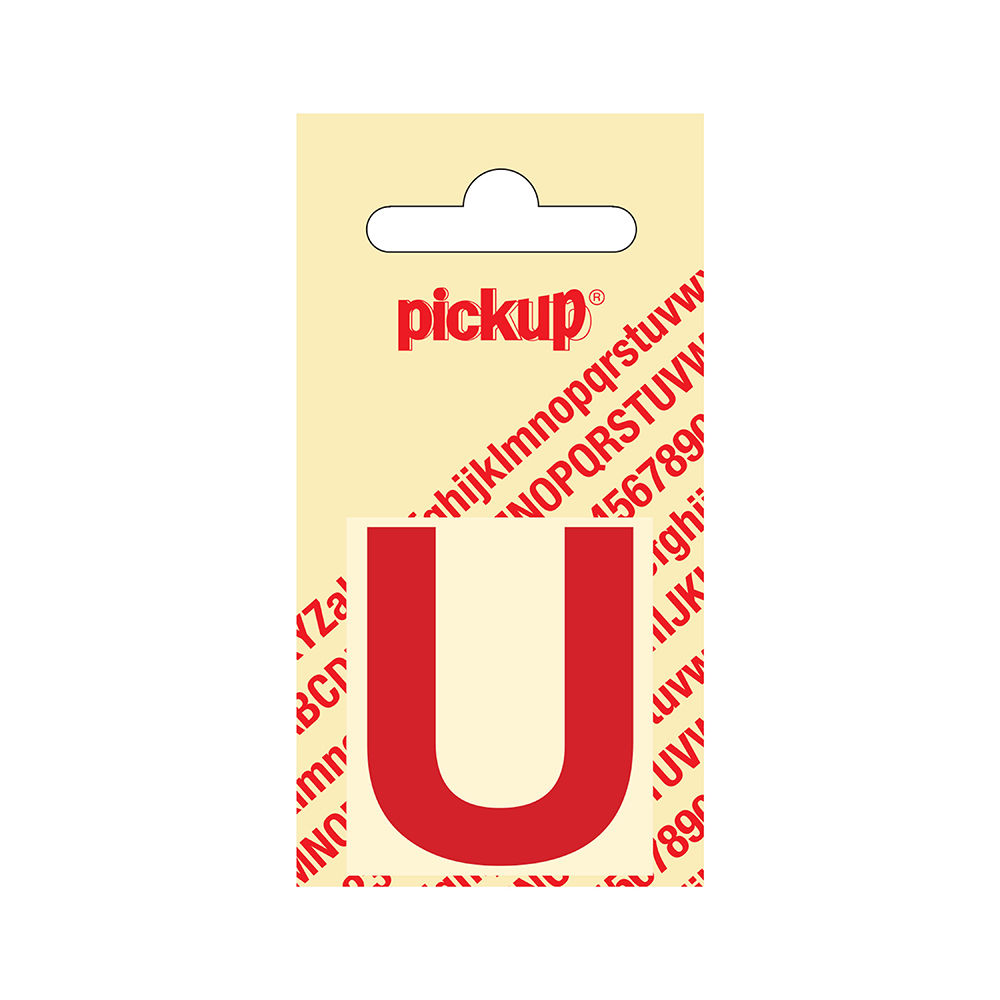 Pickup plakletter Helvetica 40 mm - rood U
