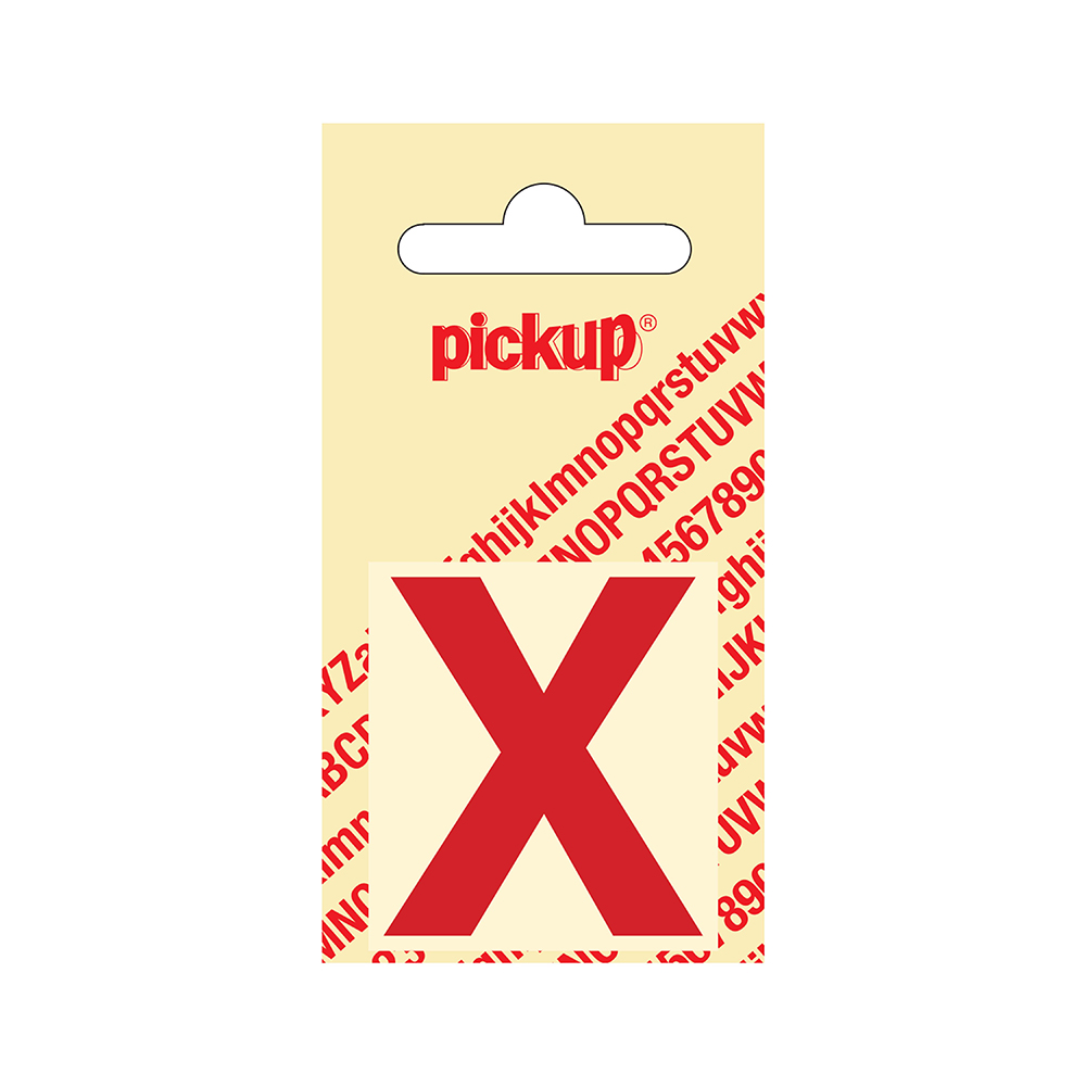 Pickup plakletter Helvetica 40 mm - rood X