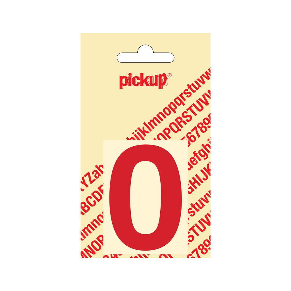 Pickup plakcijfer Helvetica 60 mm - rood 0