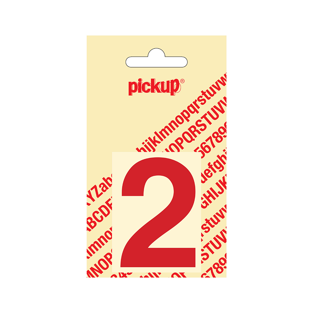 Pickup plakcijfer Helvetica 60 mm - rood 2