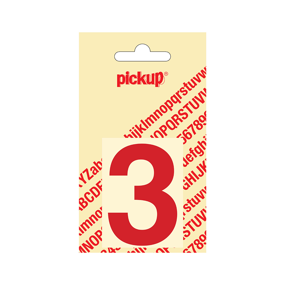 Pickup plakcijfer Helvetica 60 mm - rood 3