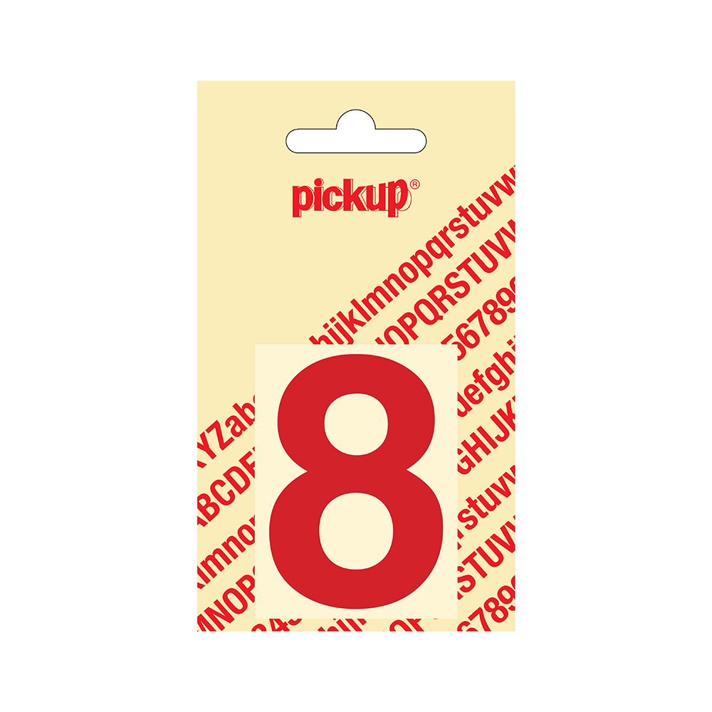 Pickup plakcijfer Helvetica 60 mm - rood 8