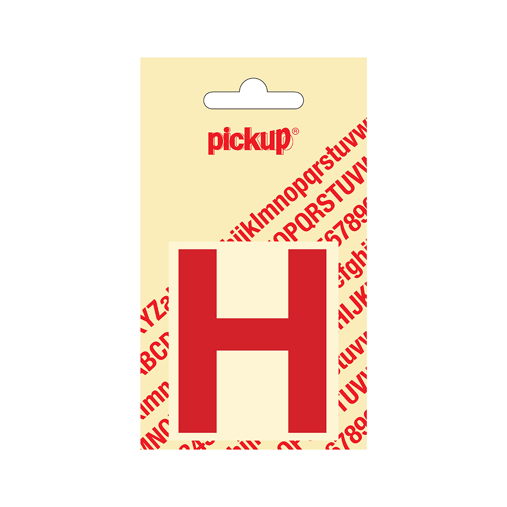 Pickup plakletter Helvetica 60 mm - rood H