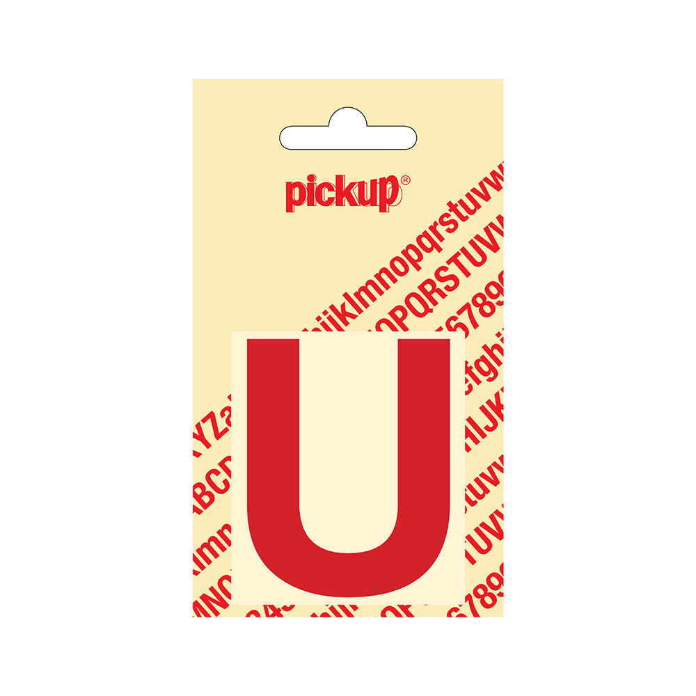 Pickup plakletter Helvetica 60 mm - rood U