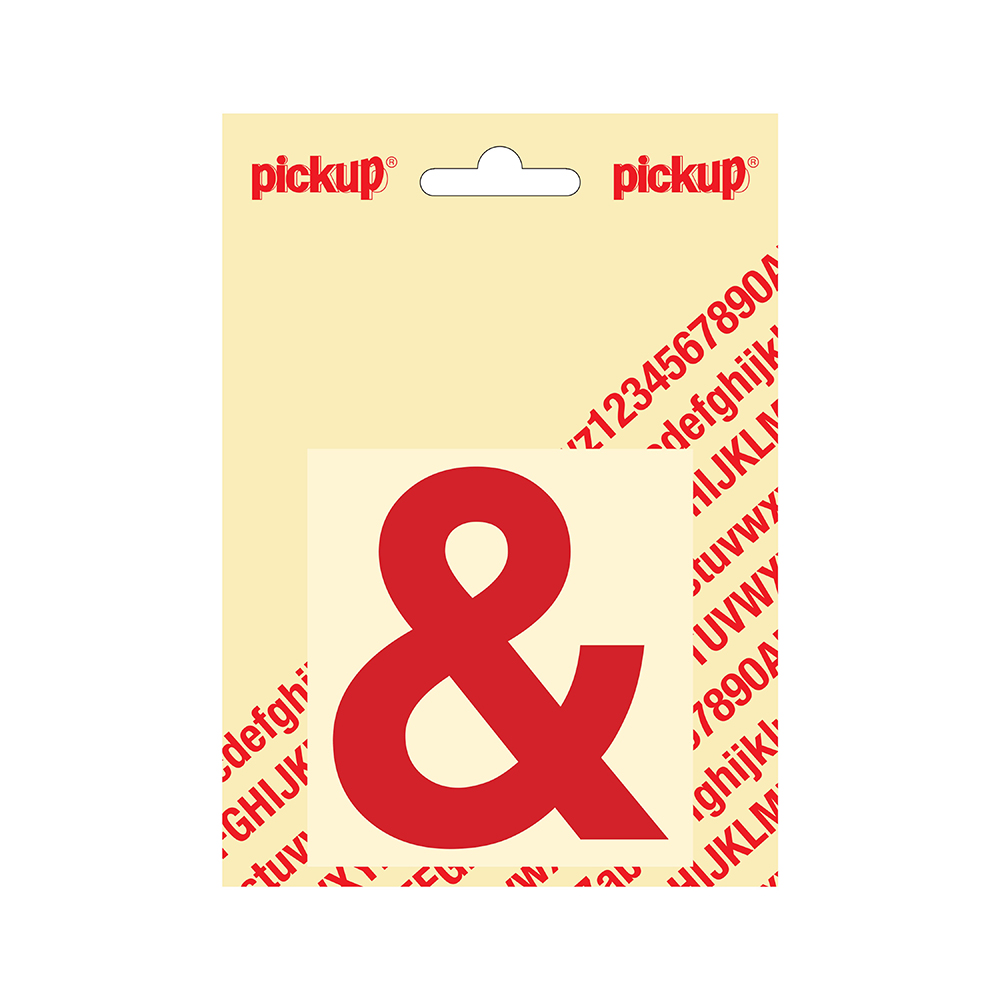 Pickup plakletter Helvetica 80 mm - rood &
