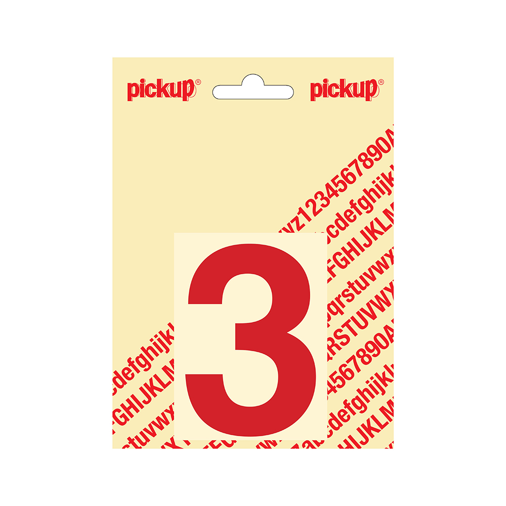 Pickup plakcijfer Helvetica 80 mm - rood 3