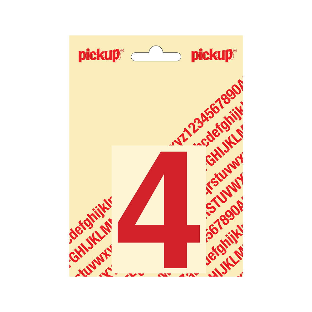 Pickup plakcijfer Helvetica 80 mm - rood 4