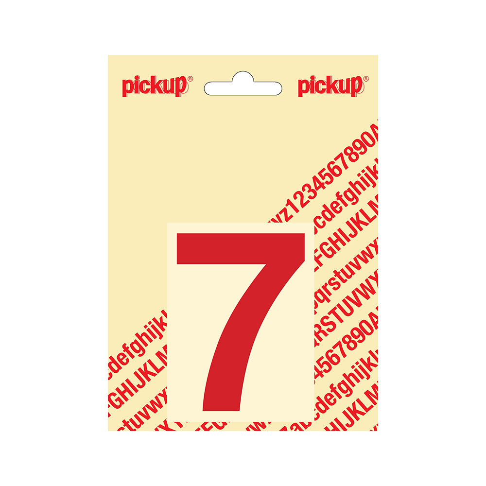 Pickup plakcijfer Helvetica 80 mm - rood 7