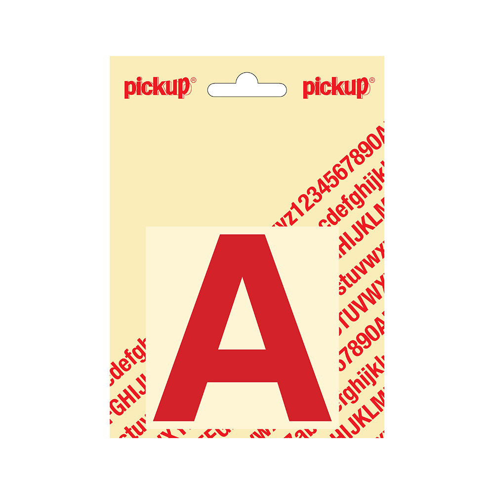 Pickup plakletter Helvetica 80 mm - rood A