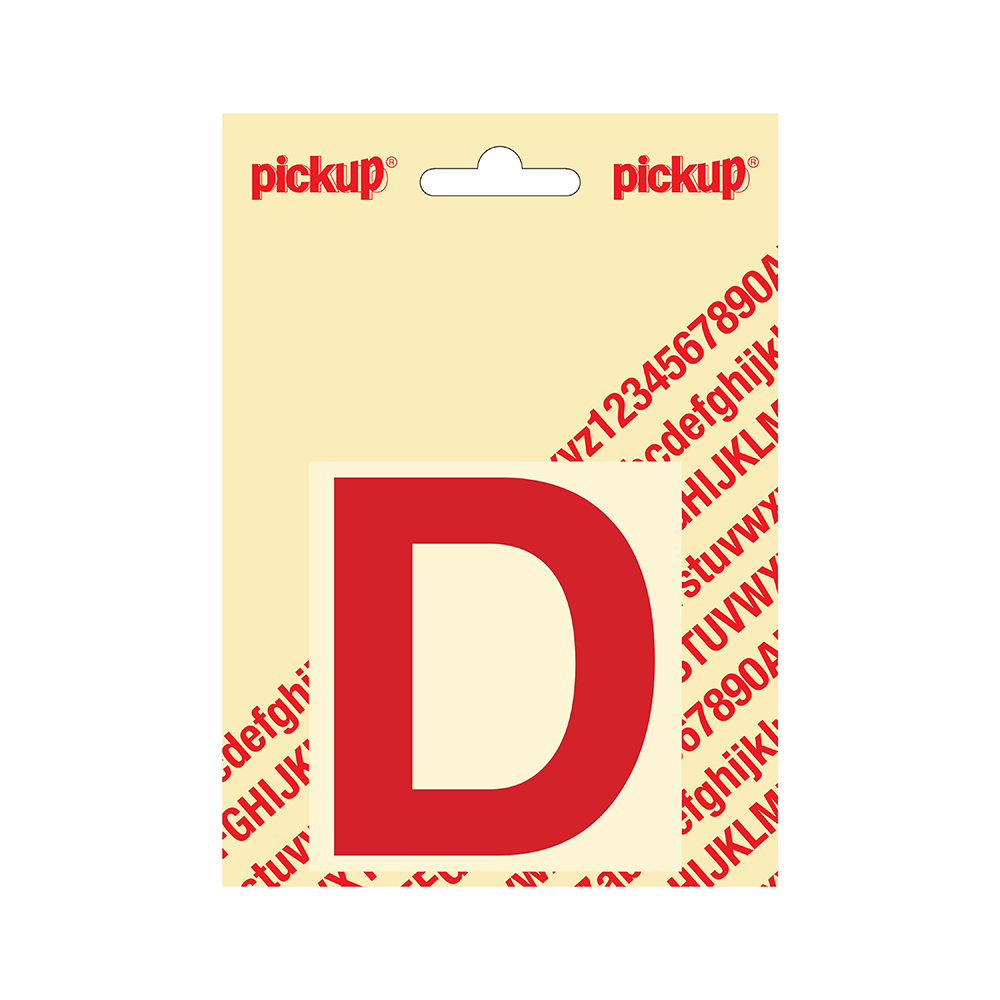 Pickup plakletter Helvetica 80 mm - rood D