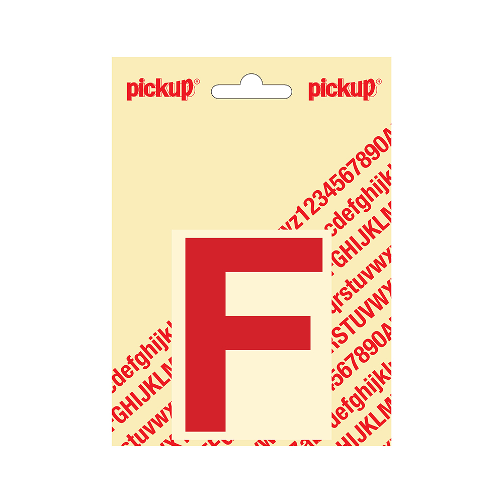 Pickup plakletter Helvetica 80 mm - rood F