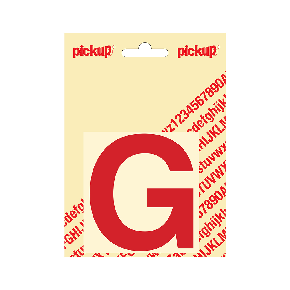 Pickup plakletter Helvetica 80 mm - rood G