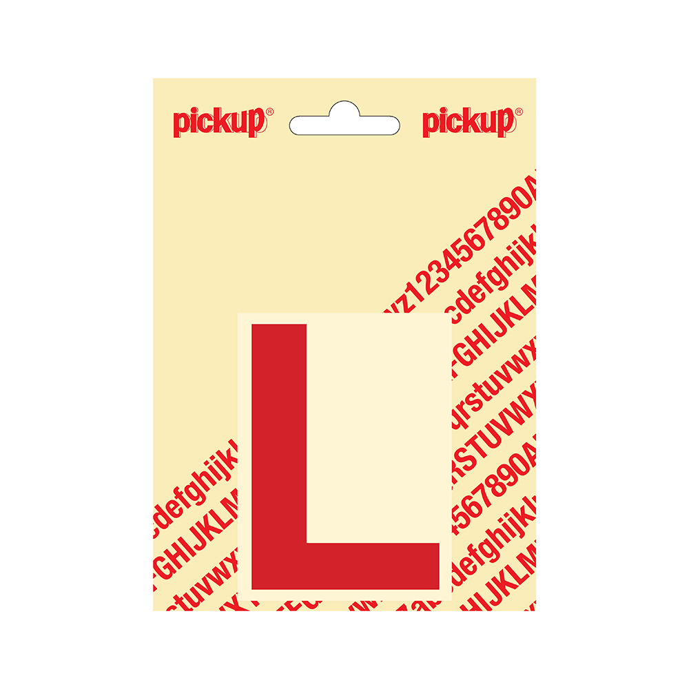 Pickup plakletter Helvetica 80 mm - rood L