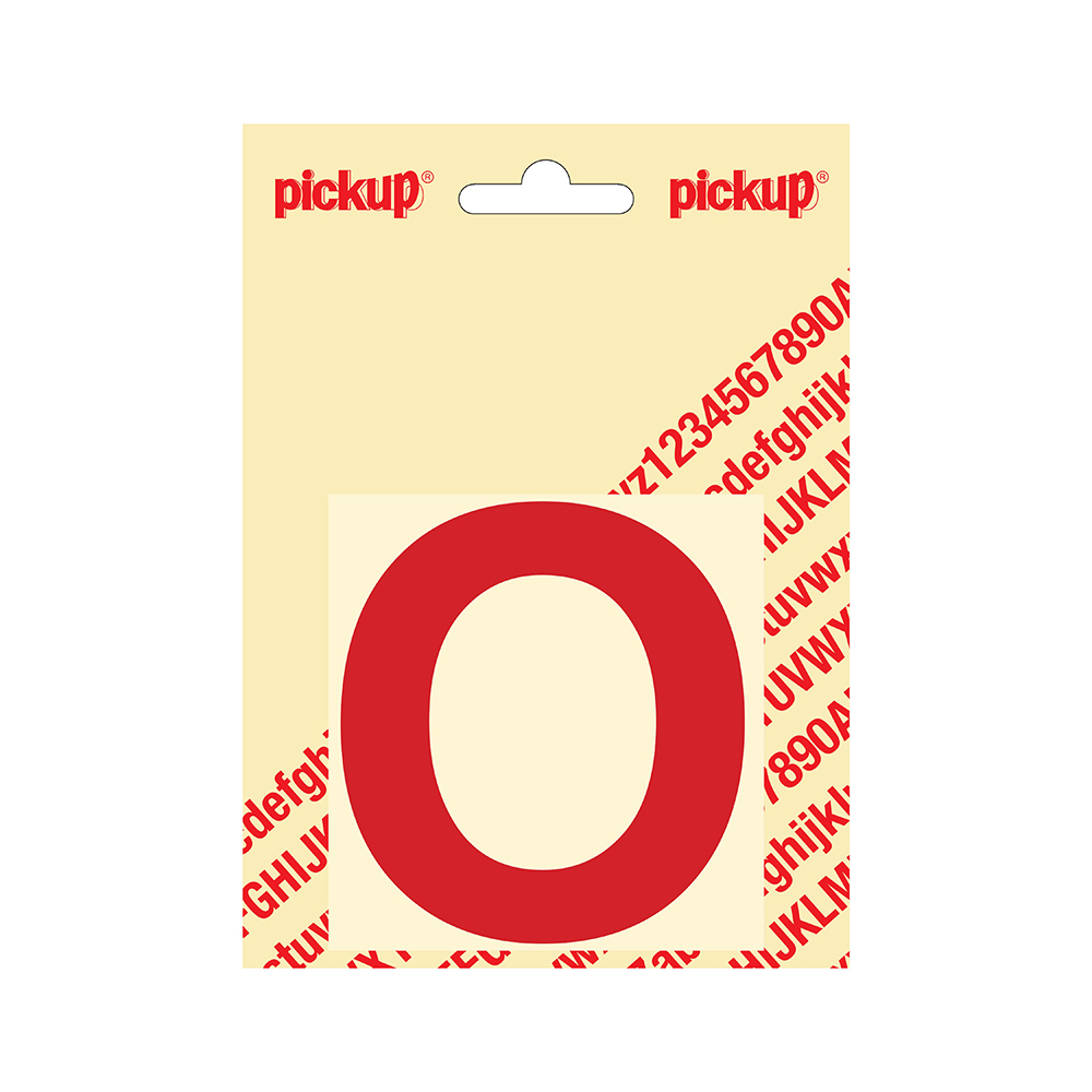 Pickup plakletter Helvetica 80 mm - rood O