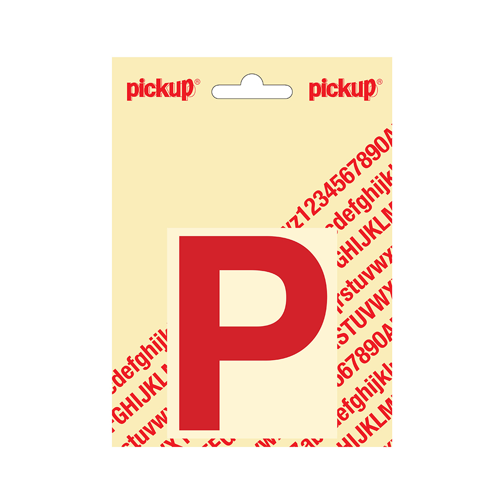 Pickup plakletter Helvetica 80 mm - rood P