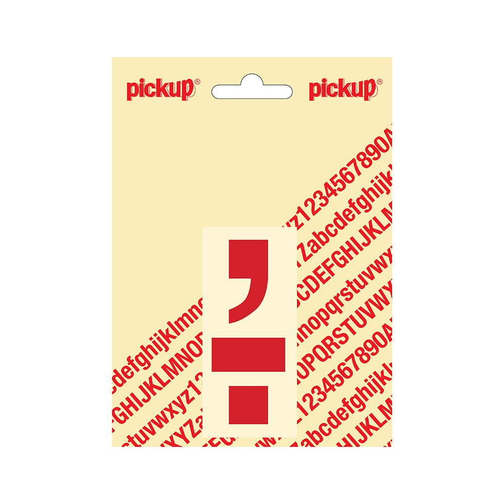 Pickup plakletter Helvetica 80 mm - punt komma rood