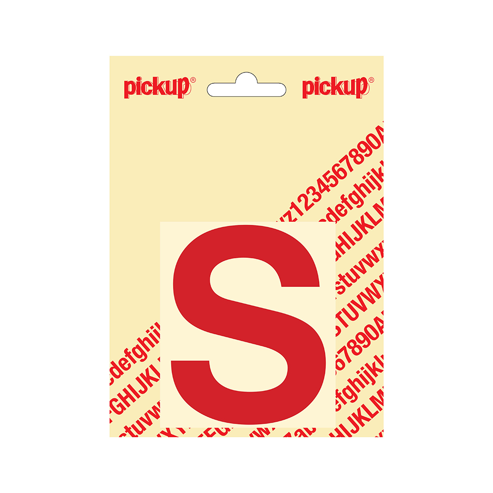 Pickup plakletter Helvetica 80 mm - rood S