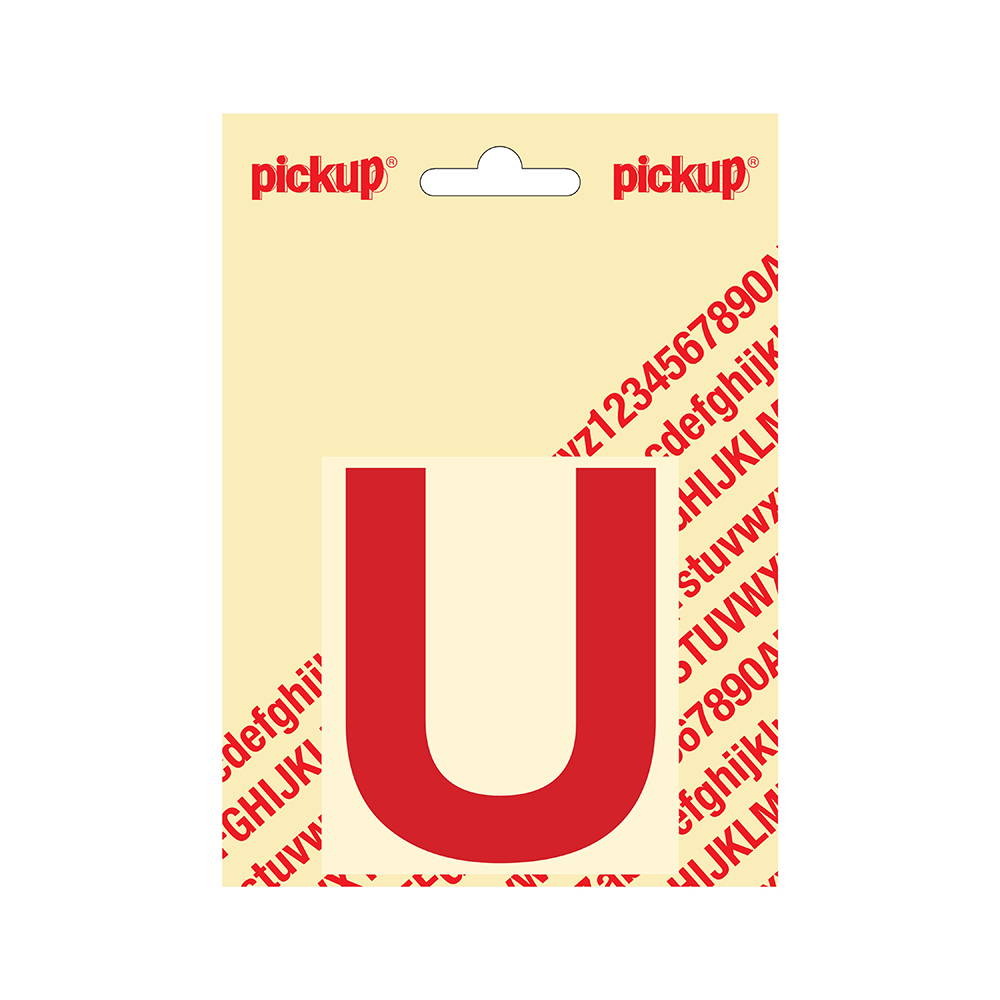 Pickup plakletter Helvetica 80 mm - rood U
