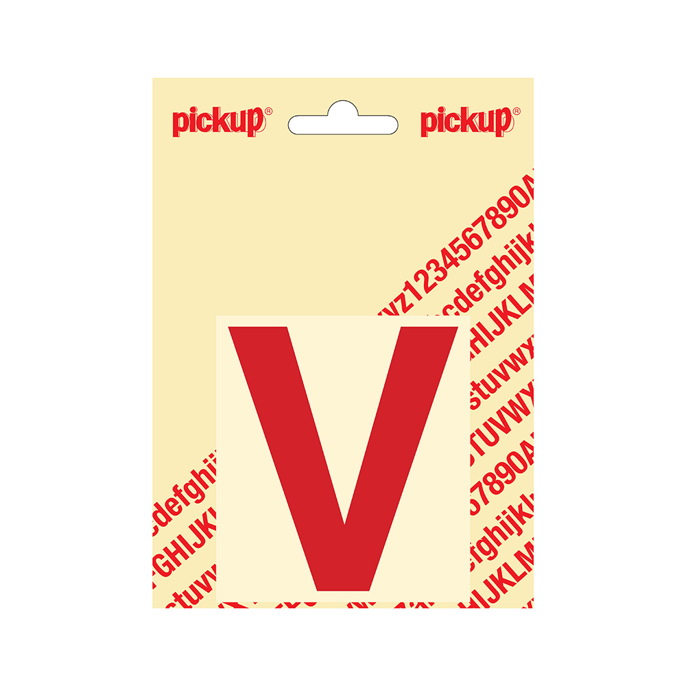 Pickup plakletter Helvetica 80 mm - rood V