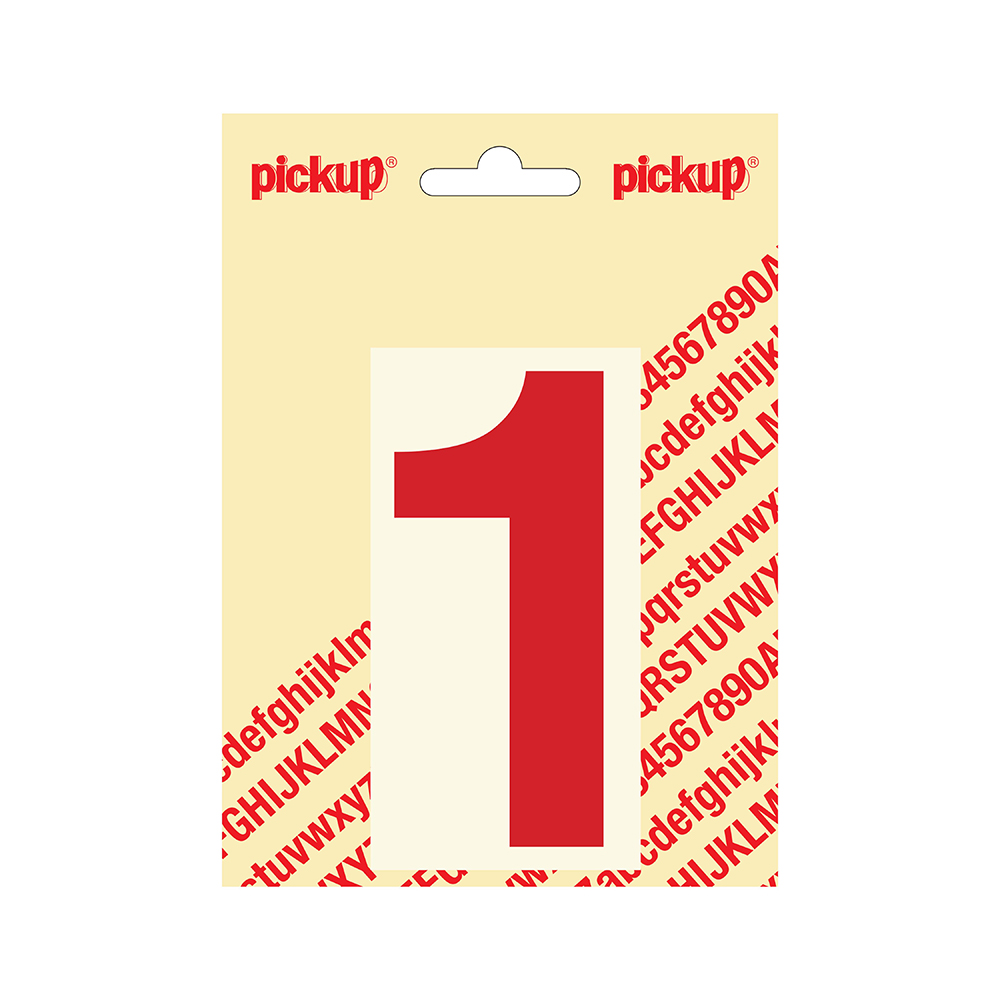 Pickup plakcijfer Helvetica 100 mm - rood 1