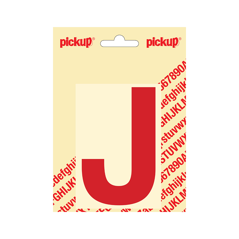 Pickup plakletter Helvetica 100 mm - rood J