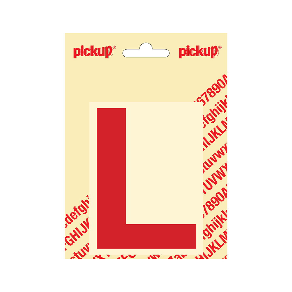 Pickup plakletter Helvetica 100 mm - rood L