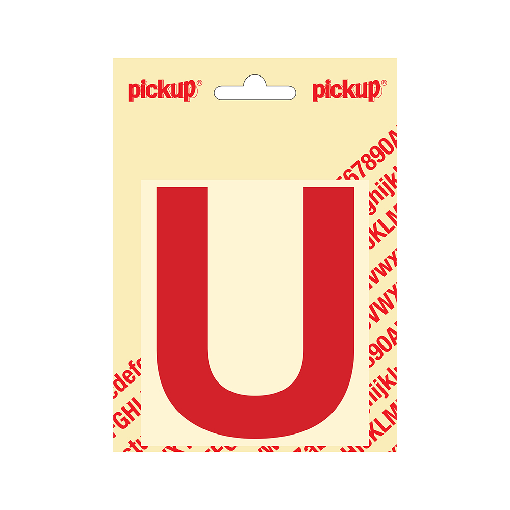 Pickup plakletter Helvetica 100 mm - rood U
