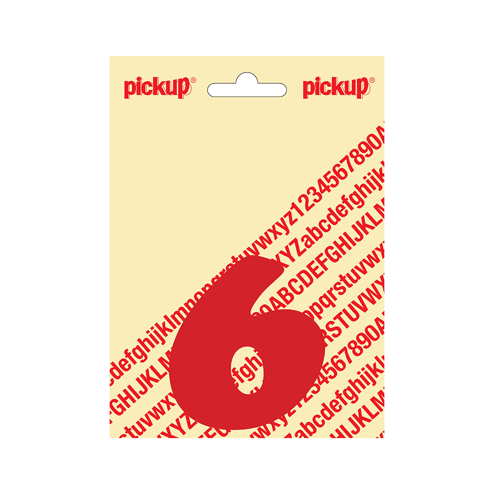 Pickup plakcijfer CooperBlack 80 mm - rood 6