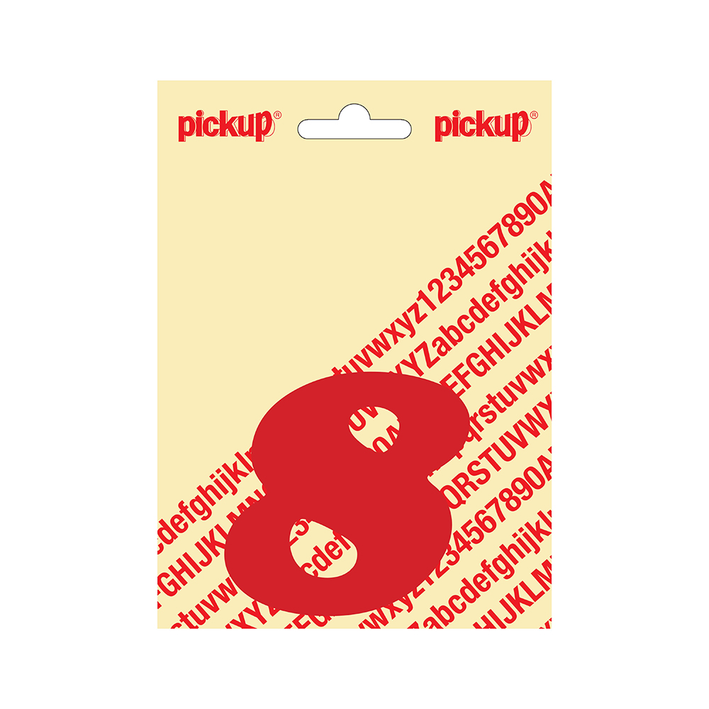 Pickup plakcijfer CooperBlack 80 mm - rood 8