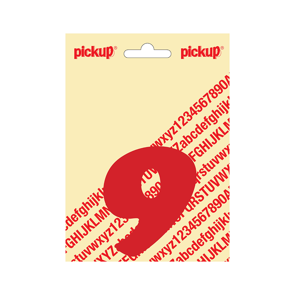 Pickup plakcijfer CooperBlack 80 mm - rood 9
