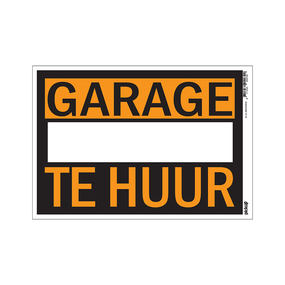 Pickup affiche kunststof 23x33 cm - Garage Te Huur