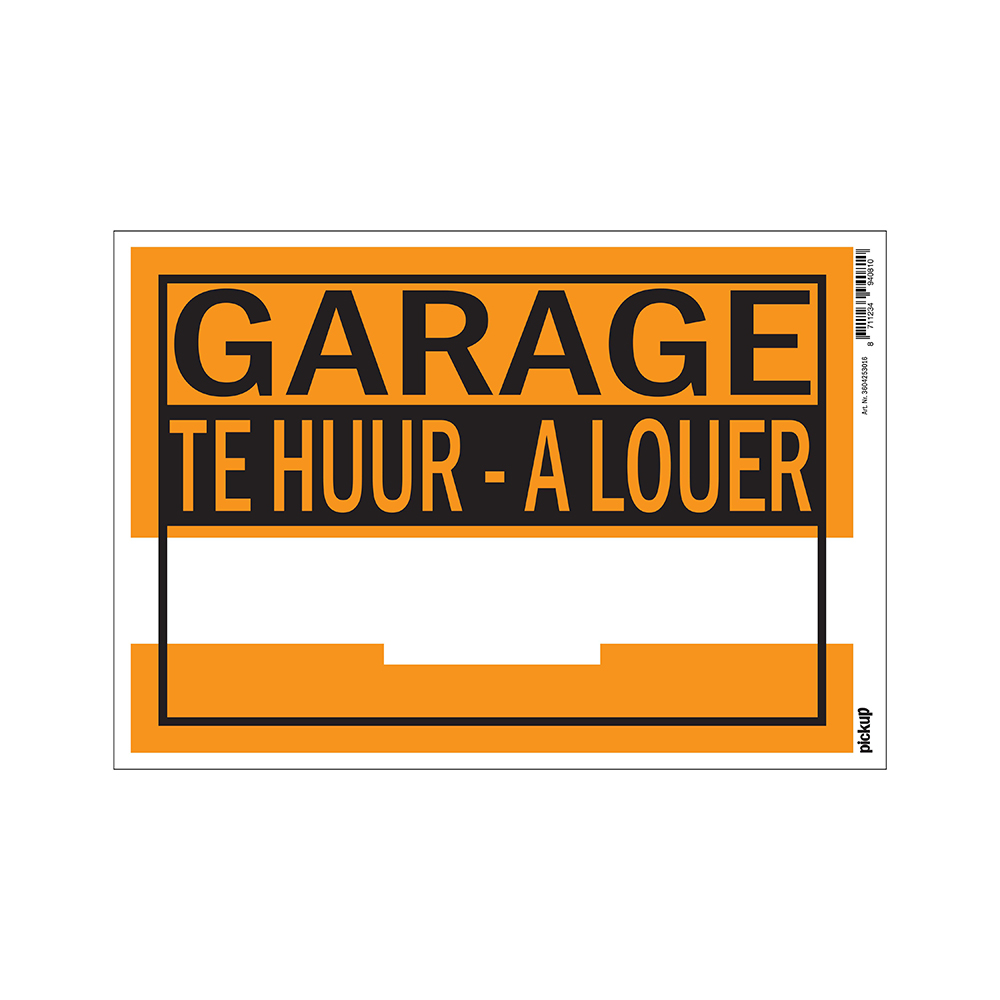 Pickup affiche kunststof 23x33 cm - Garage Te Huur A Louer